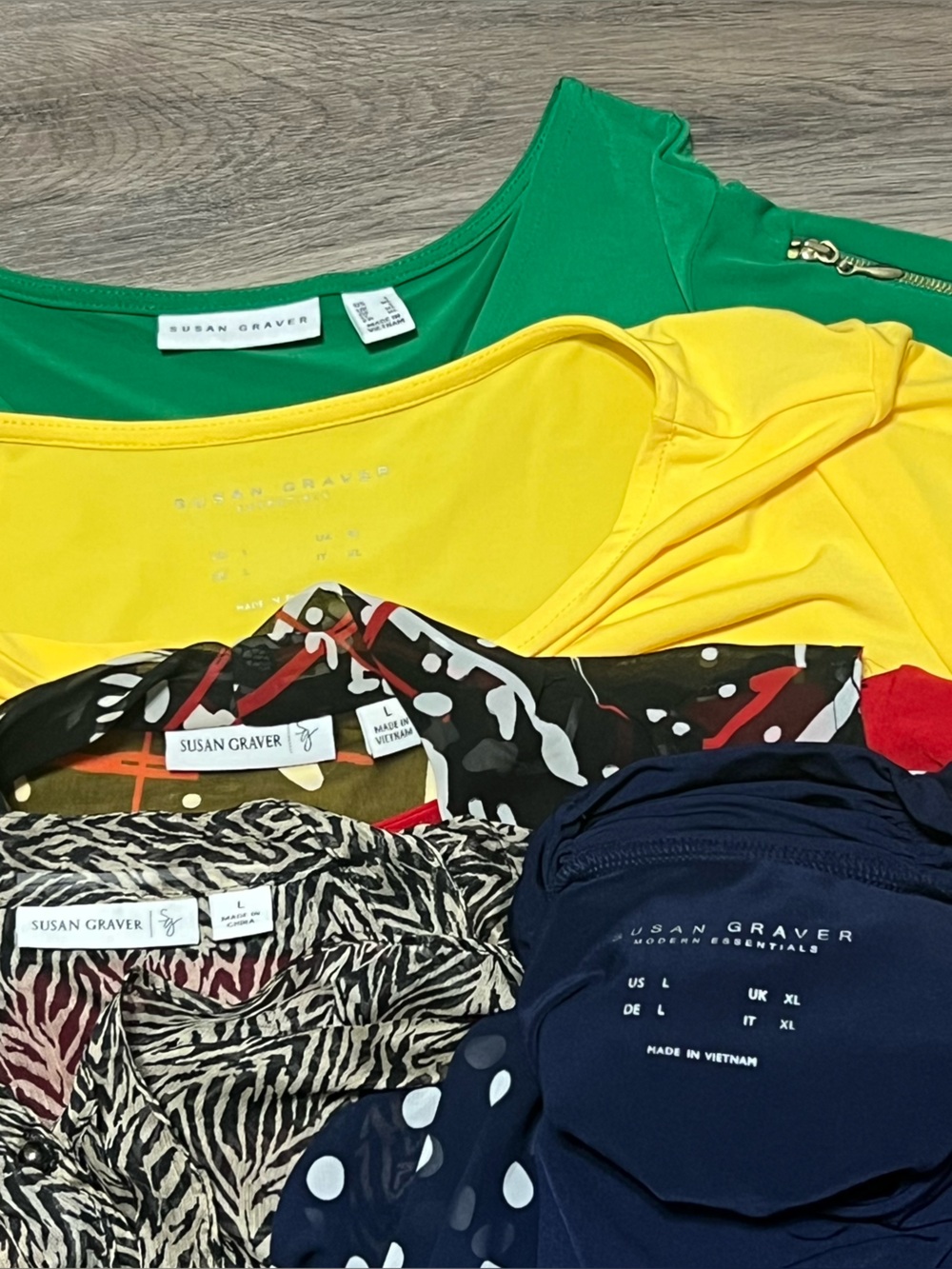 8 Susan Graver Large Tops Vests Lot Bundle Short Sleeve Green Yellow Blue - Picture 2 of 15